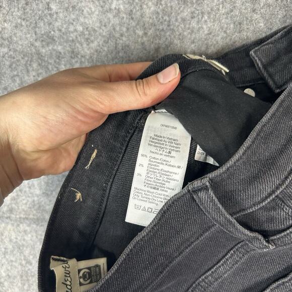 Madewell Mid Rise Kick Out Jeans Womens 23 Black Dark Wash Denim Stretch - Picture 9 of 10